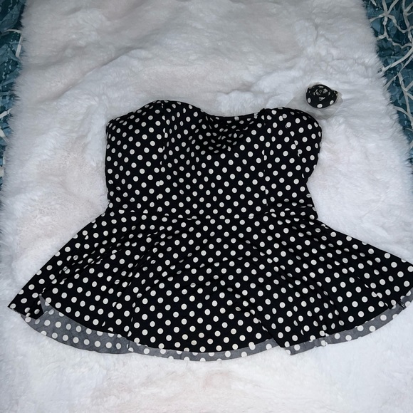Merona Other - 4/$10 Bundle Sale: NWOT Merona Polka Dot Peplum Tankini Top removable Neck Strap